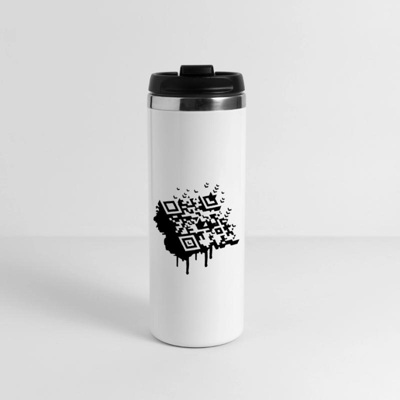 Un code à barres 3D comme un graffiti Mug isotherme