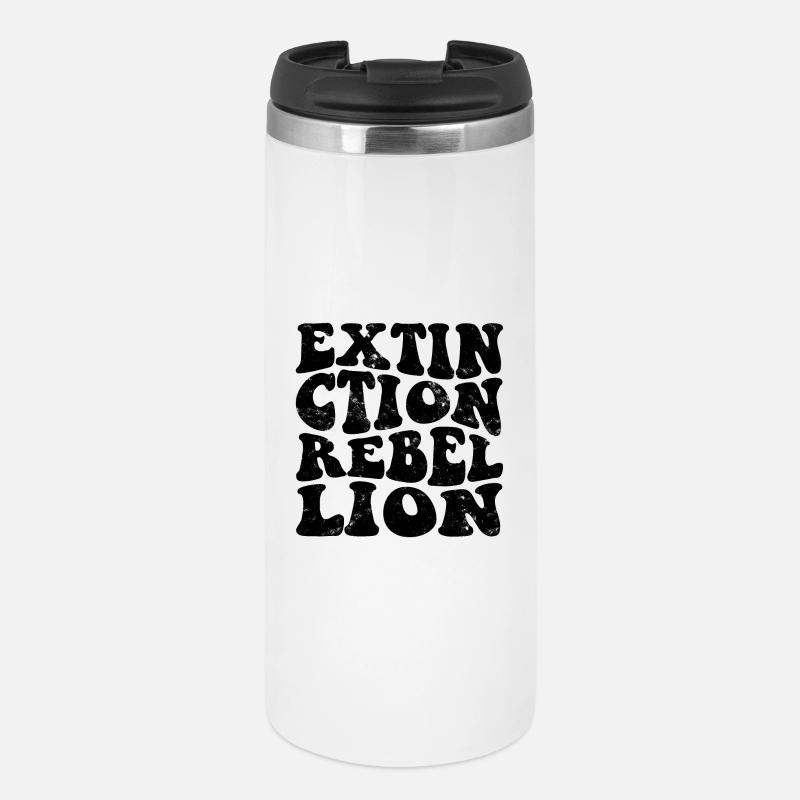 Extinction Rebellion Retro black - Thermal Cup - white