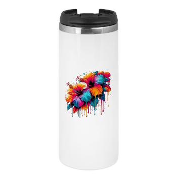 Hibiskusblüten - Thermobecher - Weiß - Vorne