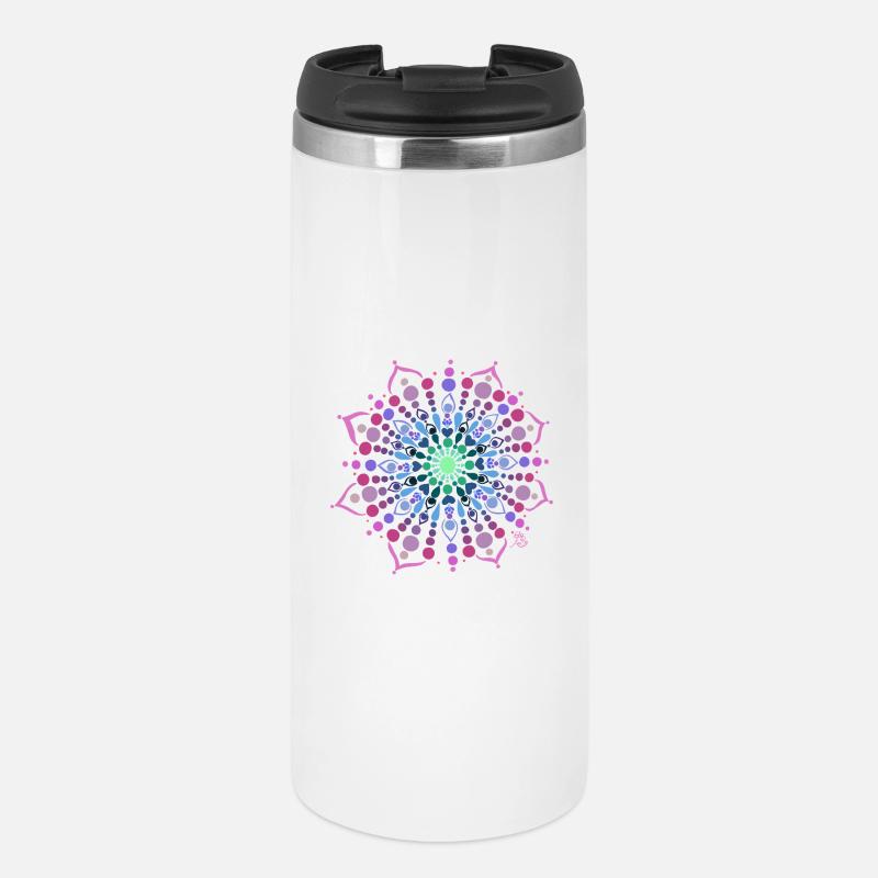 Mandala Liebe - Thermobecher - Weiß