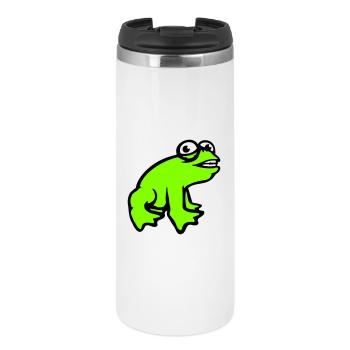 Frog grins cool funny comic crazy toad - Thermal Cup - white - Front