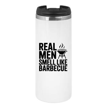 Real Men Smell Like Barbecue - Thermal Cup - white - Front