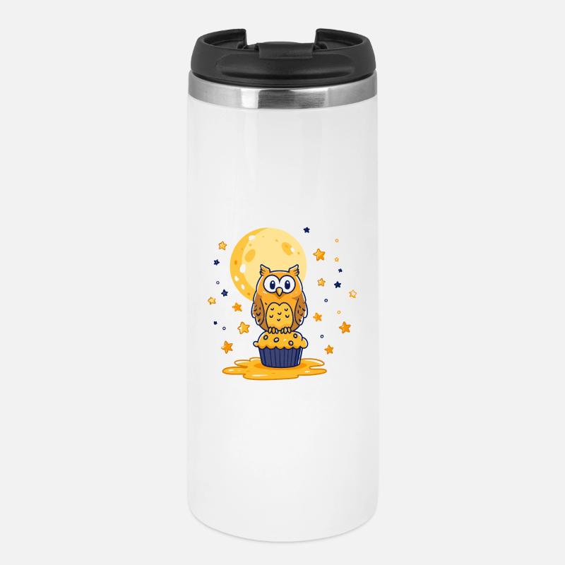 Moonlight Owls Cupcake - Thermal Cup - white