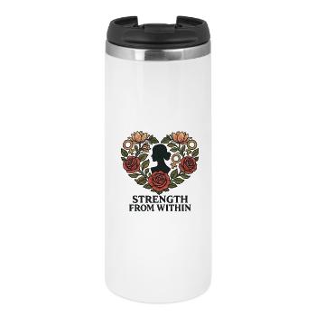 Force intérieure : Silhouette du Cœur de Rose - Mug isotherme - blanc - Devant