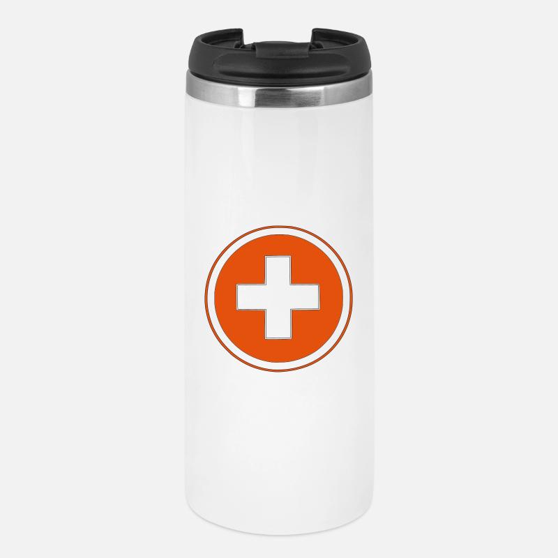 swisscross Schweizerkreuz blanc rouge - Mug isotherme - blanc