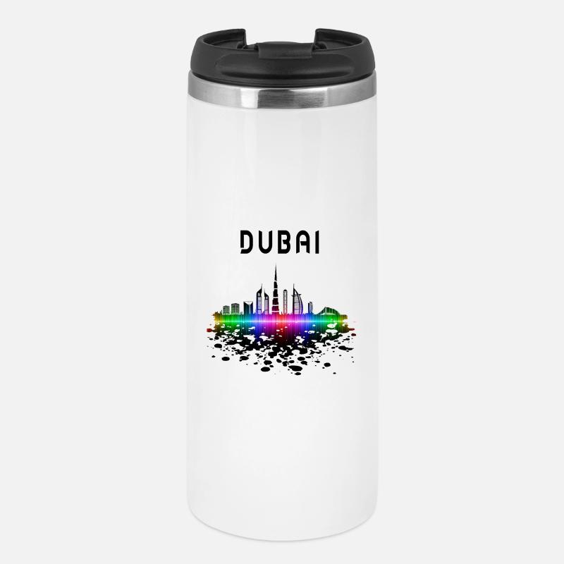 Dubai Skyline Splash Design / Gave - Termokrus - hvid