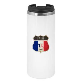 Paris France Armoiries Drapeaux Design - Mug isotherme - blanc - Devant