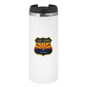 Casa Grande Arizona Flaggen Wappen Design - Thermobecher - Weiß - Vorne