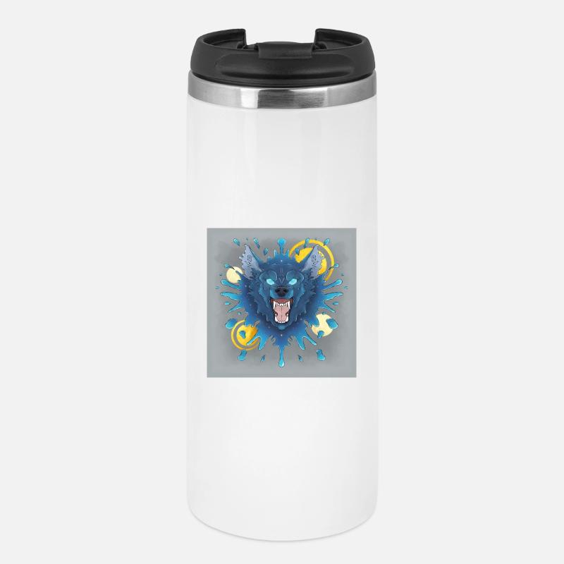 Blue Ink Spirits - Evil Ink Wolf - Poster - Thermal Cup - white