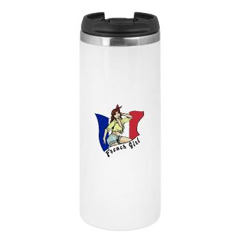 Motif du drapeau de la France pour fille - Mug isotherme - blanc - Devant