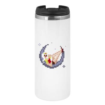 Pixel Pinup: Girl on the Moon - Thermal Cup - white - Front