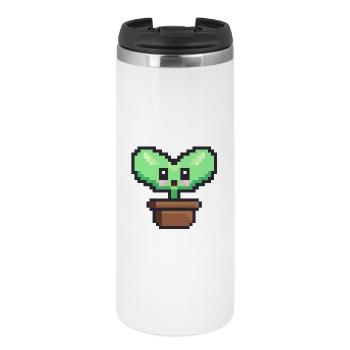 Pflanzliche Pixelkunst - Thermobecher - Weiß - Vorne