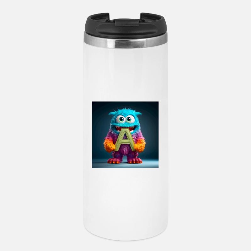 Colorful Monster with A - Thermal Cup - white
