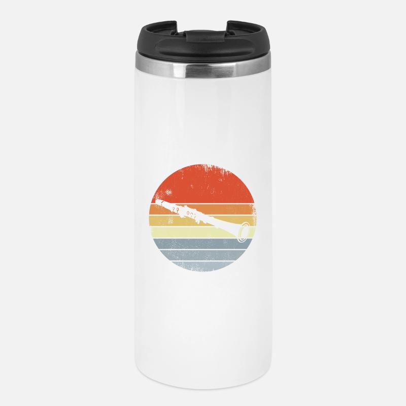 Dessin de clarinette vintage - Mug isotherme - blanc