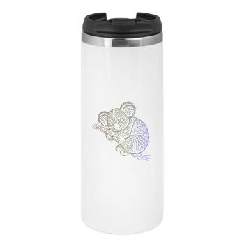 Koala in Aborigine-Mustern, Stammesmuster - Thermobecher - Weiß - Vorne