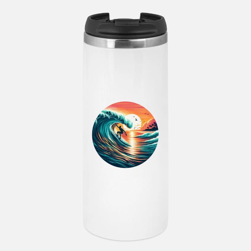Sunset Surfer - Thermal Cup - white