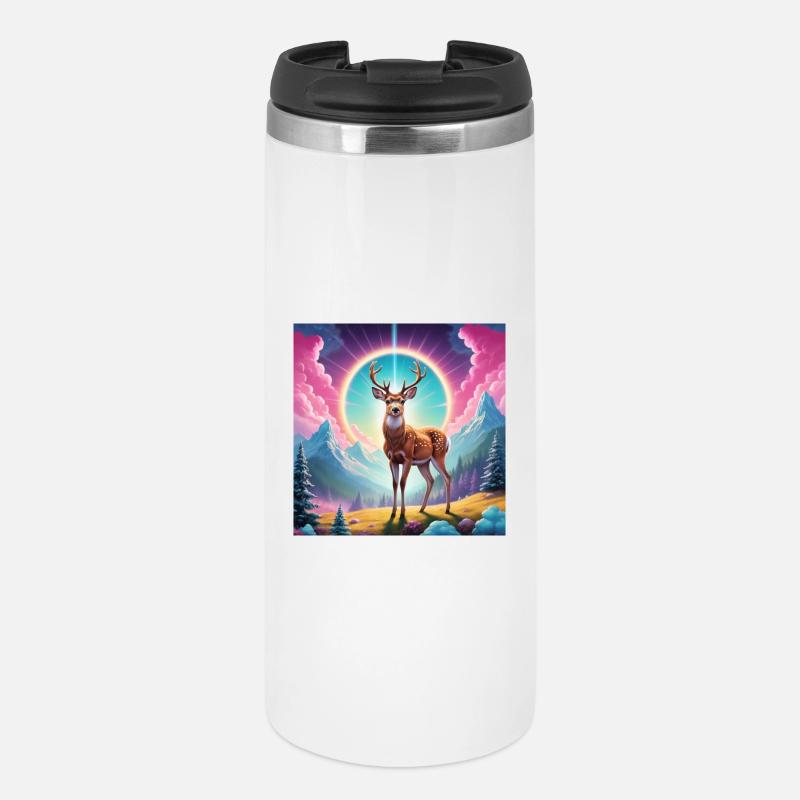 Deer on the mountain - Thermal Cup - white