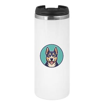 Stichelhaar Chien Race Drôle Dessin animé Kawaii Clipart - Mug isotherme - blanc - Devant