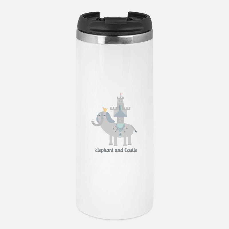 elephant and castle l with text - Thermal Cup - white