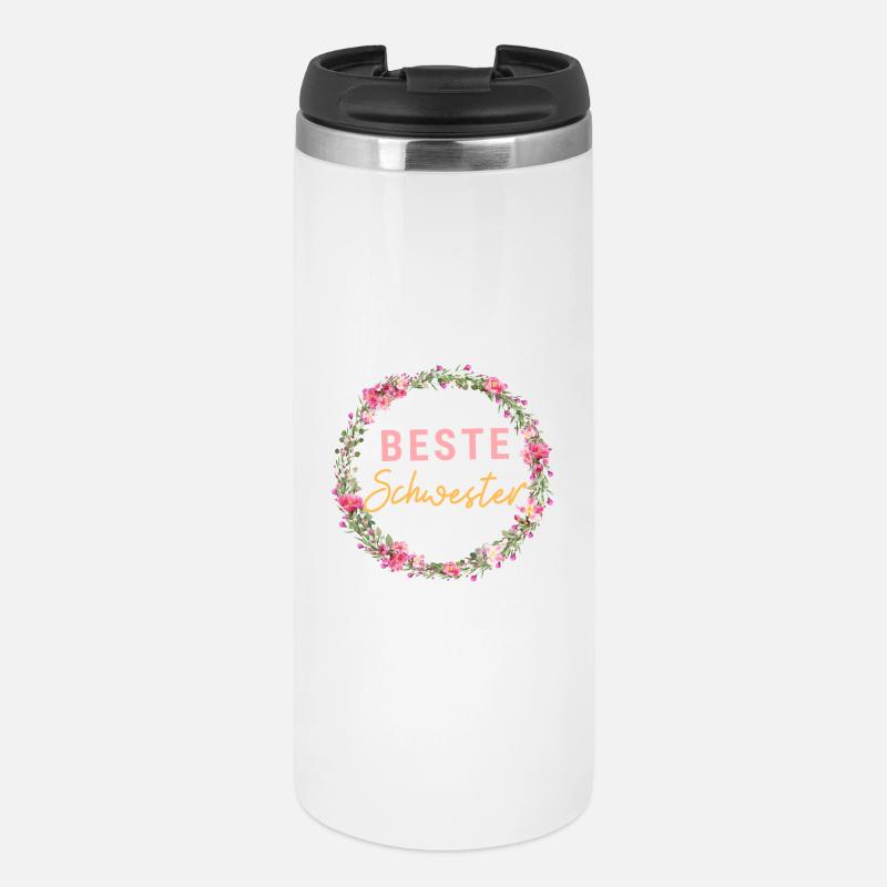 Beste Schwester! Personalisierbares Design - Thermobecher - Weiß