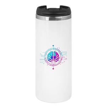 Futuristisches Mind Art Design - Thermobecher - Weiß - Vorne