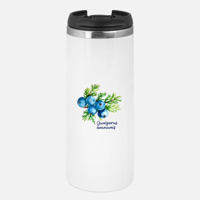 Juniperus communis - botanical illustration - Thermal Cup - white