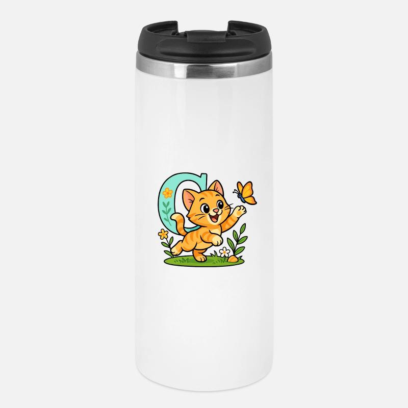 c for... cat! Cute alphabet design - Thermal Cup - white
