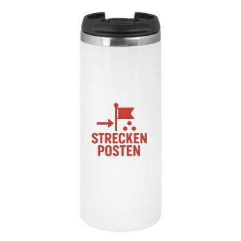Balise avec drapeau et points - Mug isotherme - blanc - Devant