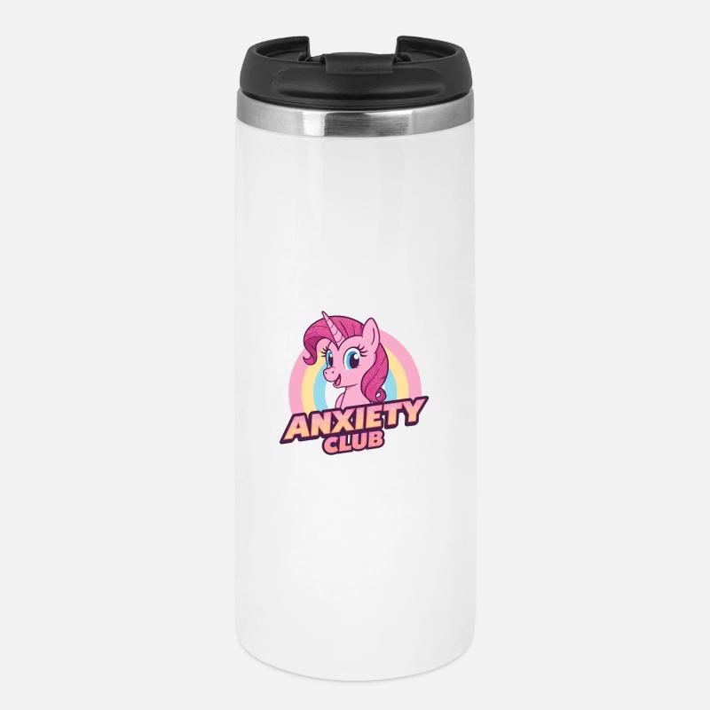 Licorne Anxiété Club Mignon Conception De Dessin Animé - Mug isotherme - blanc