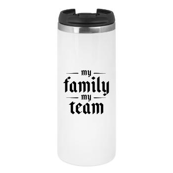 Mon équipe familiale dit - Mug isotherme - blanc - Devant