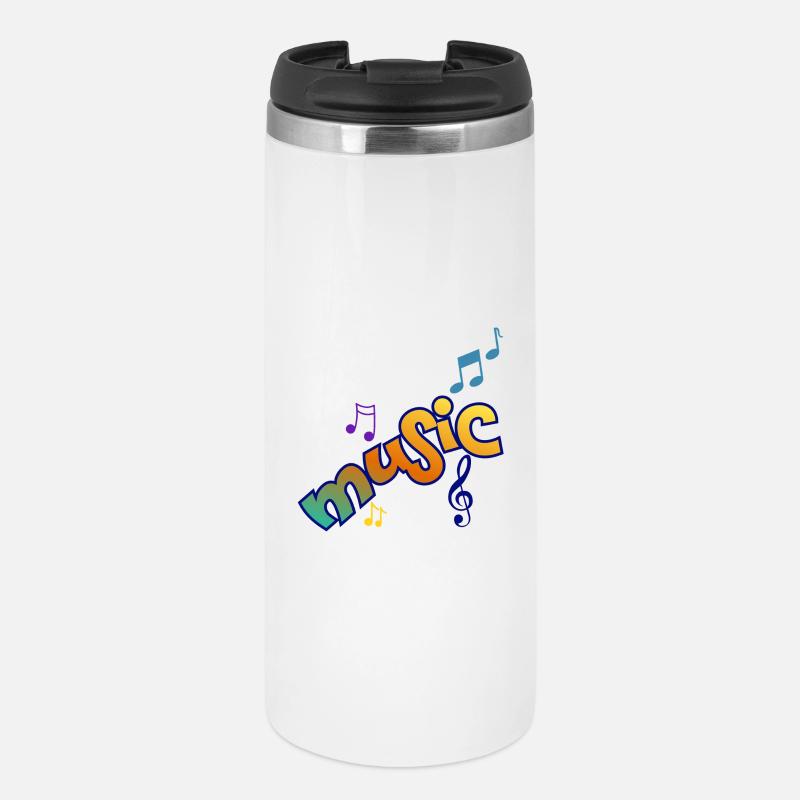 Musik und Noten - Thermobecher - Weiß