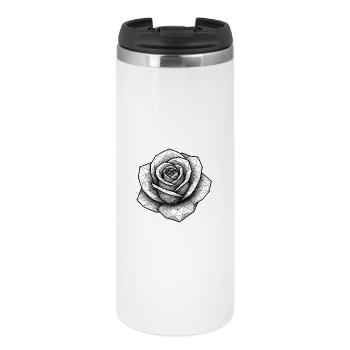 Geometrische Rosenlinie - Thermobecher - Weiß - Vorne