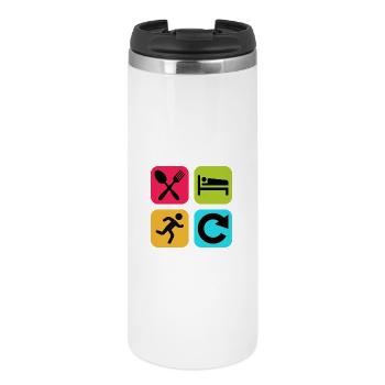 Eat Sleep Run Repeat Funny Quote Jogger - Thermal Cup - white - Front