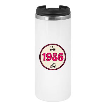 Geburtstag 1986 Rollschuhfahren - Thermobecher - Weiß - Vorne