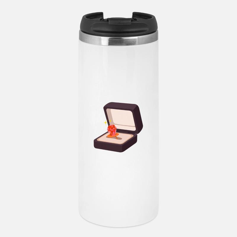 Candy Ring Proposal Verlobung Marry Hochzeit  - Thermobecher - Weiß
