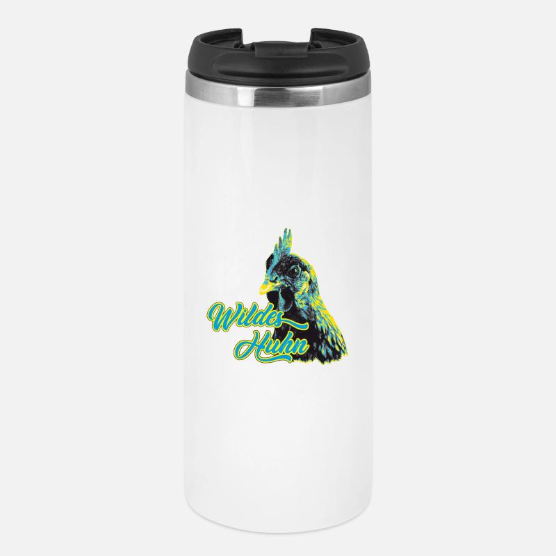 Fans de poulet - Coq - Coq - Poulet fleur - Bio - Mug isotherme - blanc
