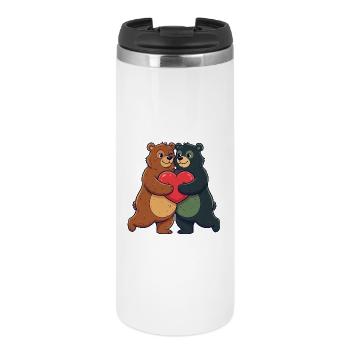 Two Bears Heart Friendship - Thermal Cup - white - Front