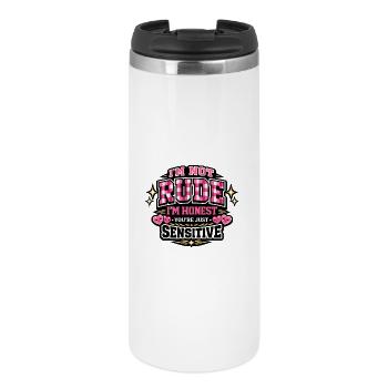 Not rude, honest – sensitive - Thermal Cup - white - Front