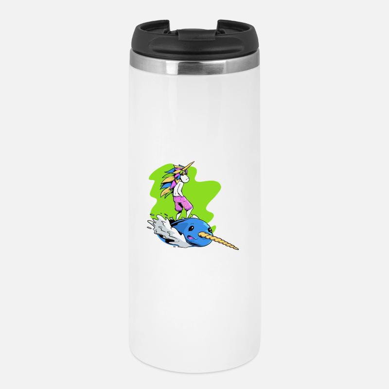 Licorne surfeuse - Mug isotherme - blanc