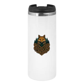 Renard dans la forêt artificielle nouée - Mug isotherme - blanc - Devant