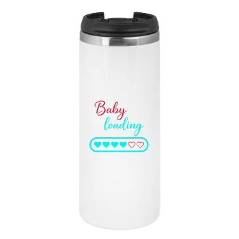 Baby Loading Neon Hearts - Thermobecher - Weiß - Vorne