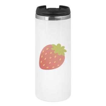 Pastel Strawberry Minimal - Thermobecher - Weiß - Vorne