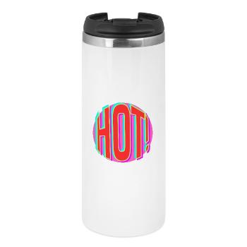 Neon Hot Retro Schriftzug - Thermobecher - Weiß - Vorne