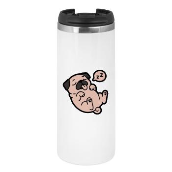Sleeping Pug Dog Loafer - Thermal Cup - white - Front