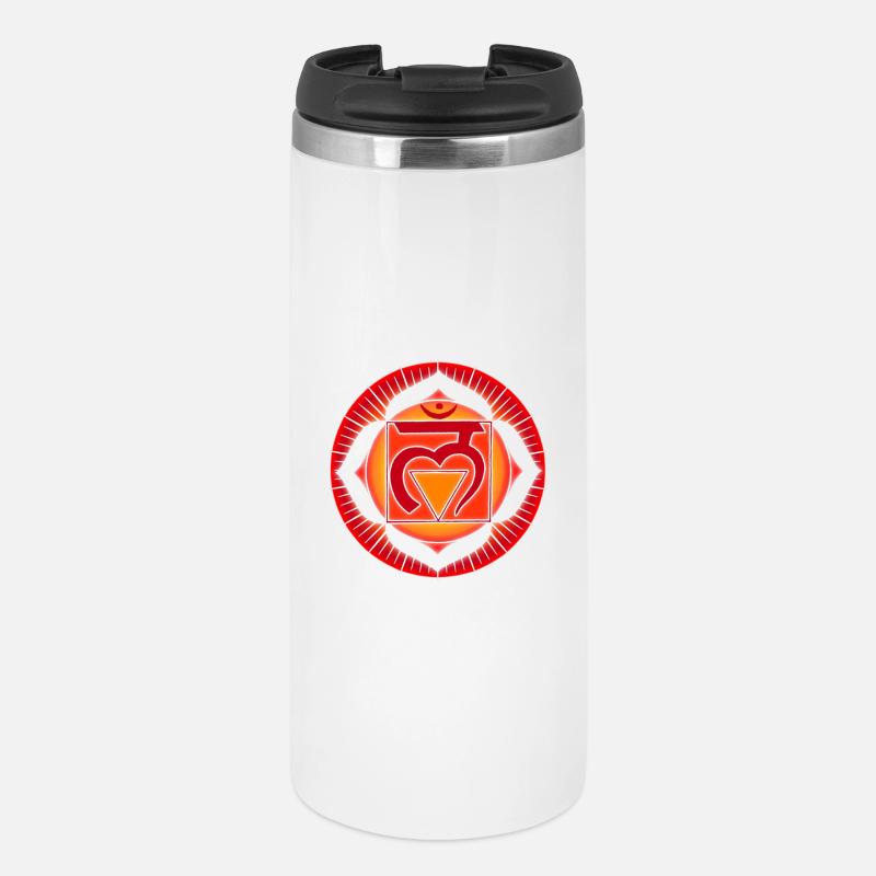 Wurzelchakra Muladhara - Thermobecher - Weiß