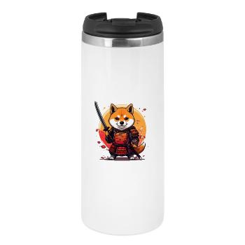 Shiba Inu Samurai in Rüstungs-Design - Thermobecher - Weiß - Vorne