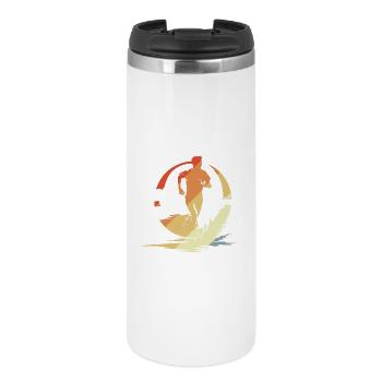 Marathon Läufer Skizze Vintage - Thermobecher - Weiß - Vorne