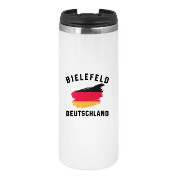 Deutsche Flagge künstlerischer Pinselstrich - Thermobecher - Weiß - Vorne