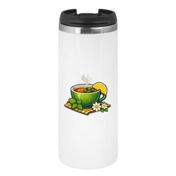 Tisane verte aux agrumes - Mug isotherme - blanc - Devant