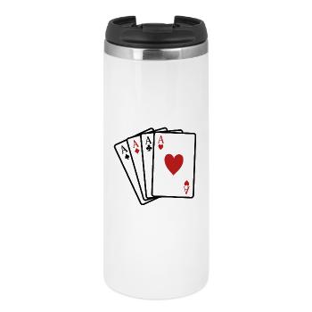 Cartes de poker - Mug isotherme - blanc - Devant